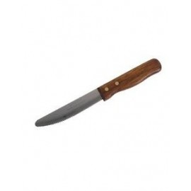 CUCHILLO PARA STEAK CON MANGO DE MADERA PUNTA REDONDA